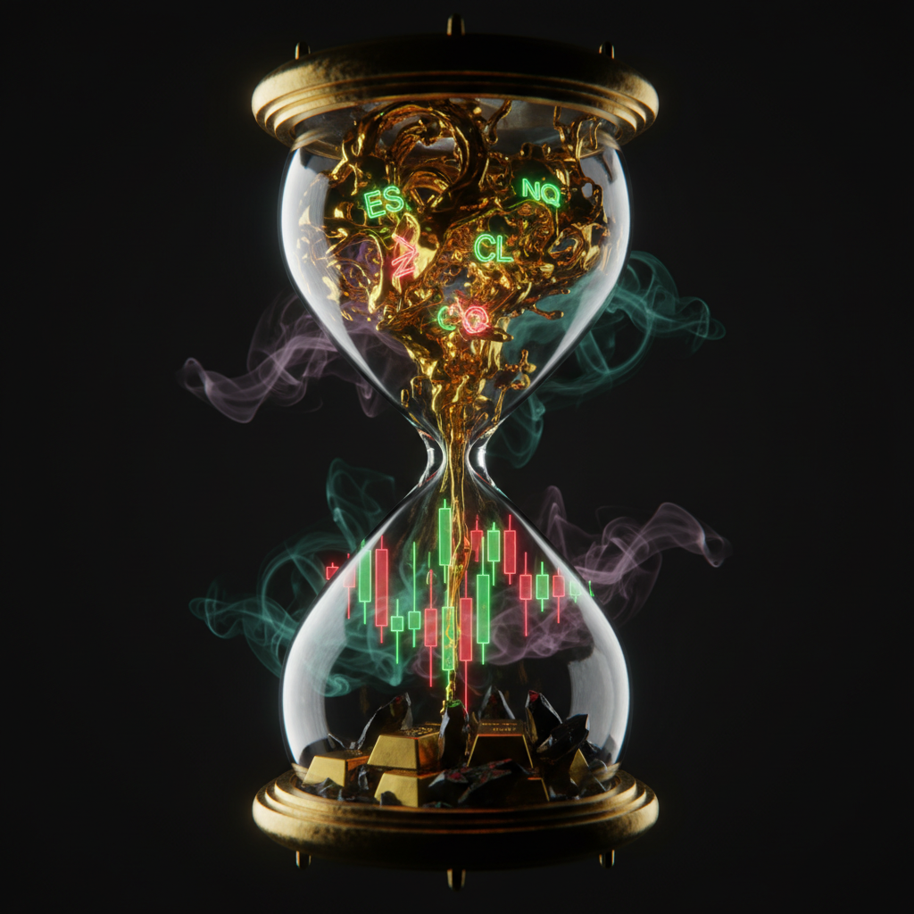 Graphic of candles representing the trade in oil futures