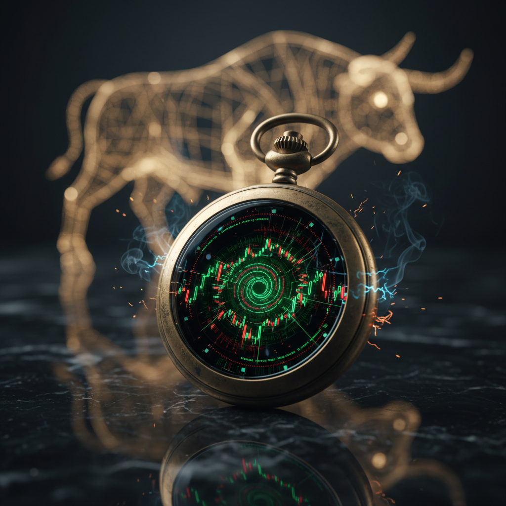 Graphic of a time clock representing  USD futures market