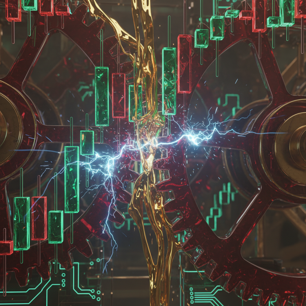 Graphic of gears and gold together with chip colors in background related to winning percentage calculator with ties