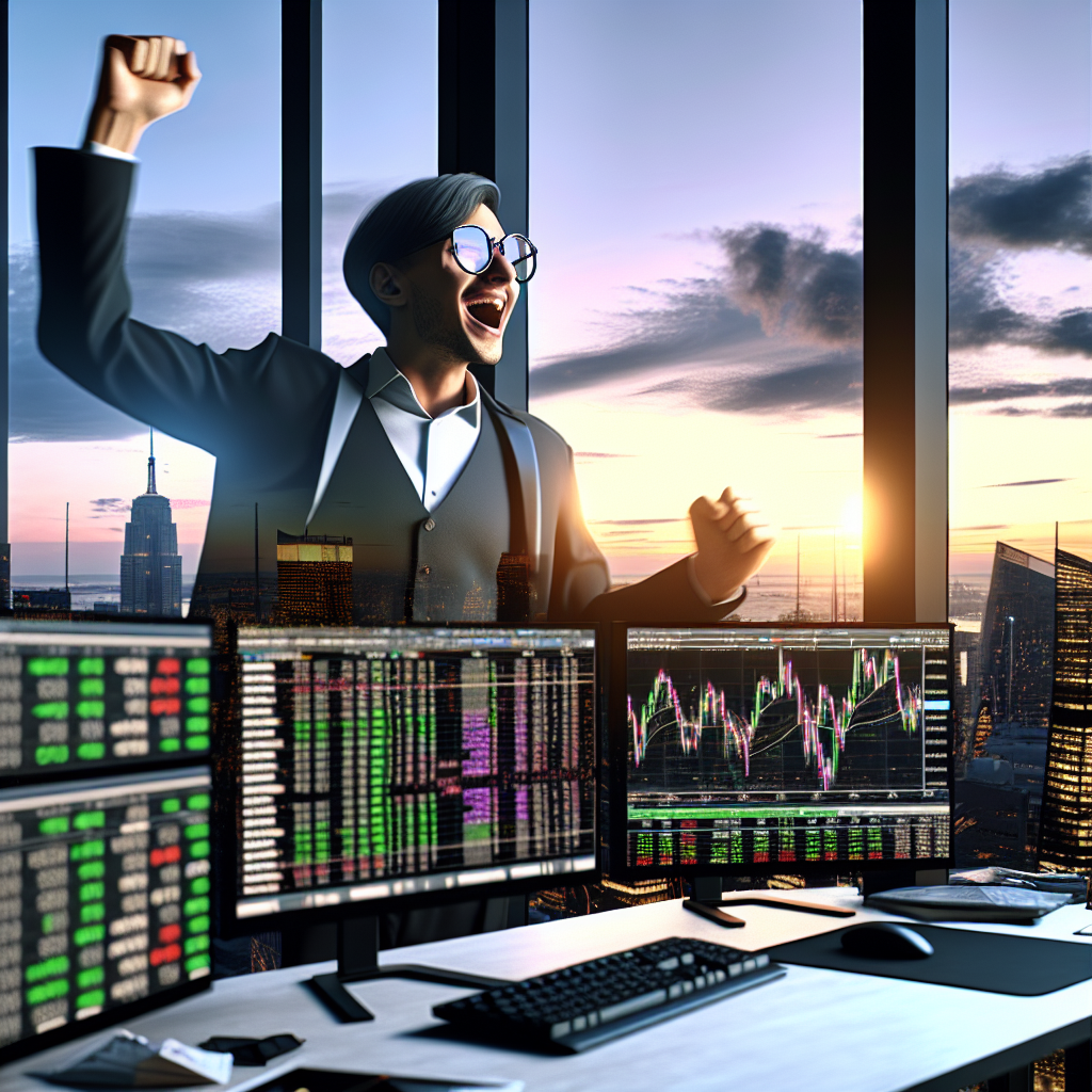 A graphic of man analyzing charts and trading screens on a desk wondering what is pattern day trading