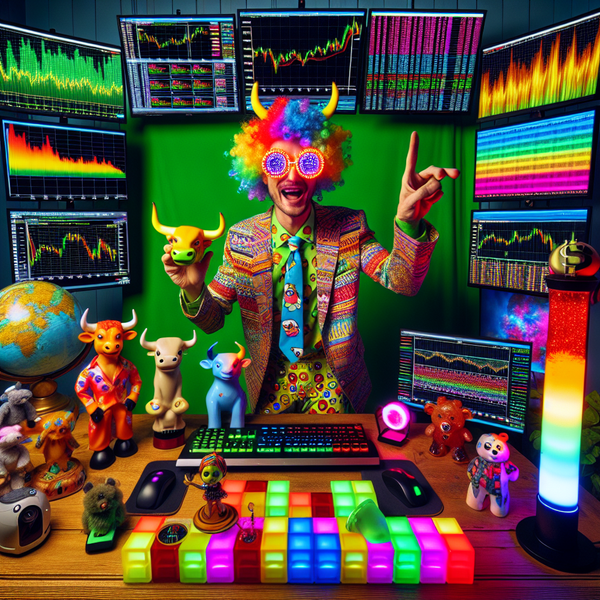 A graphic of a clown streaming and teaching treasury futures